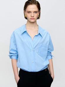 Petra Poplin Shirt | Blue
