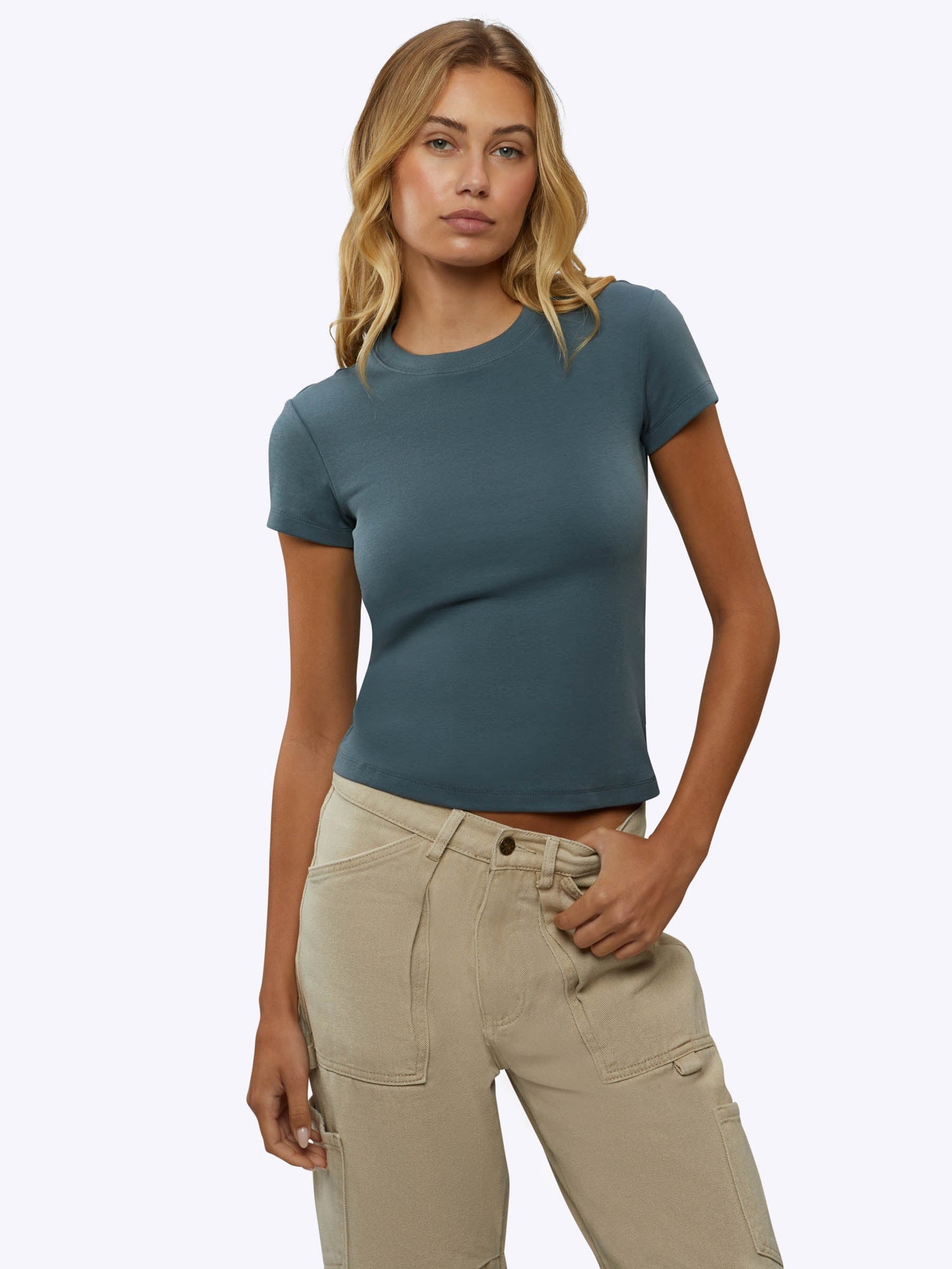 Tomboy Tee | Petrol Slim-Fit Tomboy-Cotton