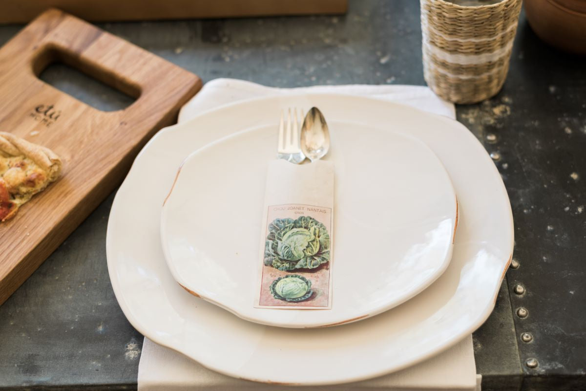 Exposed Edge Organic Dinner Plate | White | Large