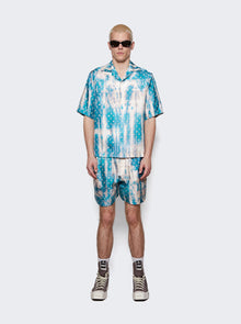 Amiri | Bleached Ma Paisley Silk Shorts | Aqua
