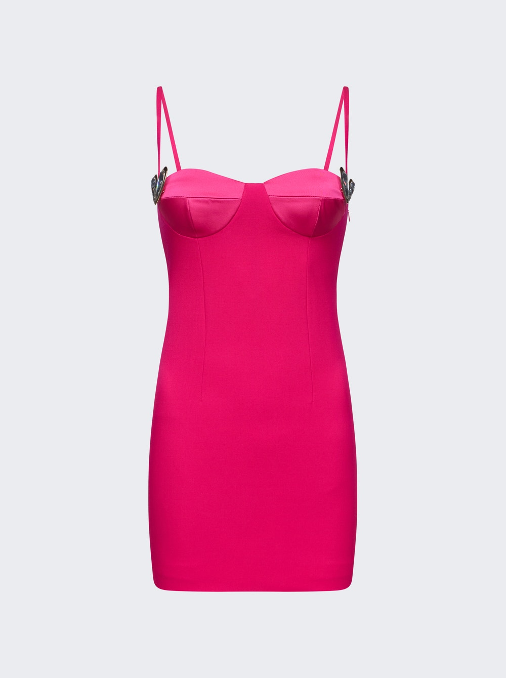 AREA | Crystal Heart Mini Dress Raspberry | Red