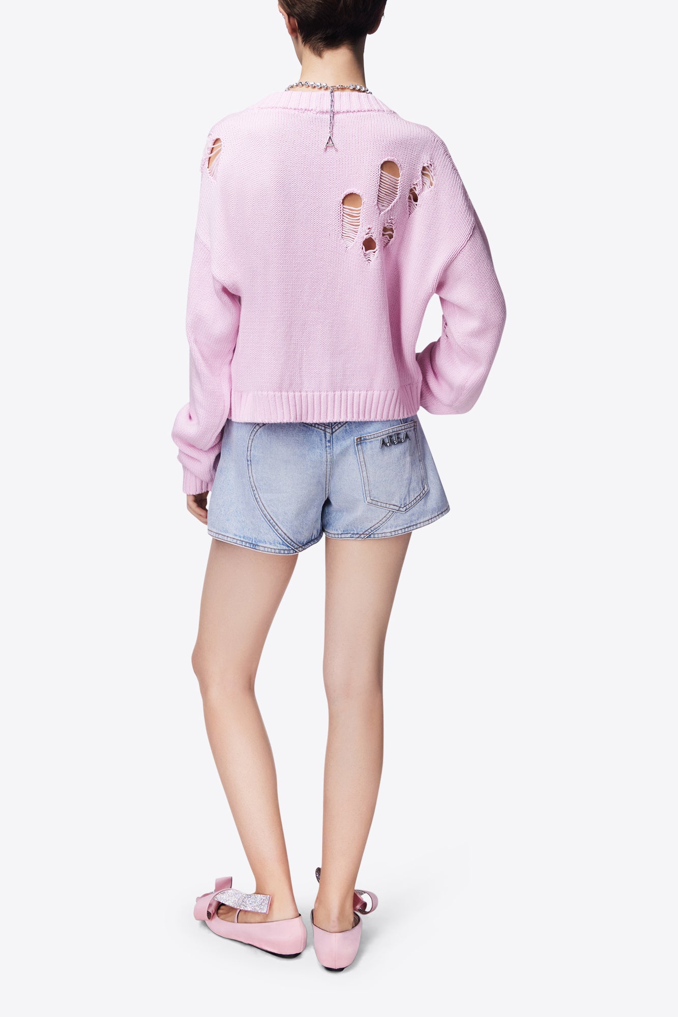 Crystal Butterfly Cardigan | Light Pink