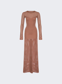 Women | Zeynep Arcay | Long Mesh Dress | Nude