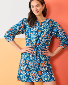 Eclectic Ikat - Genevieve Dress - Navy - Printfresh
