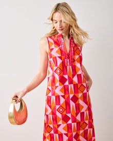 Underwater Mosaic - Ocean View Long Tunic Dress - Pink Crush - Printfresh