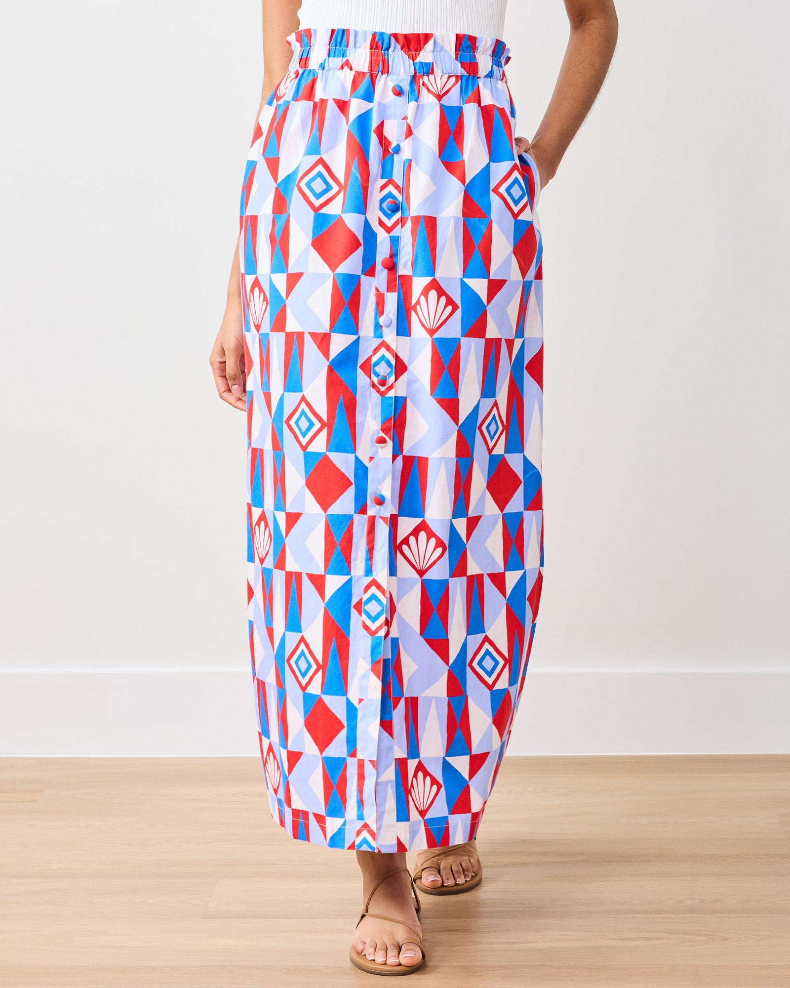 Underwater Mosaic - Escape Skirt - Retro Red - Printfresh