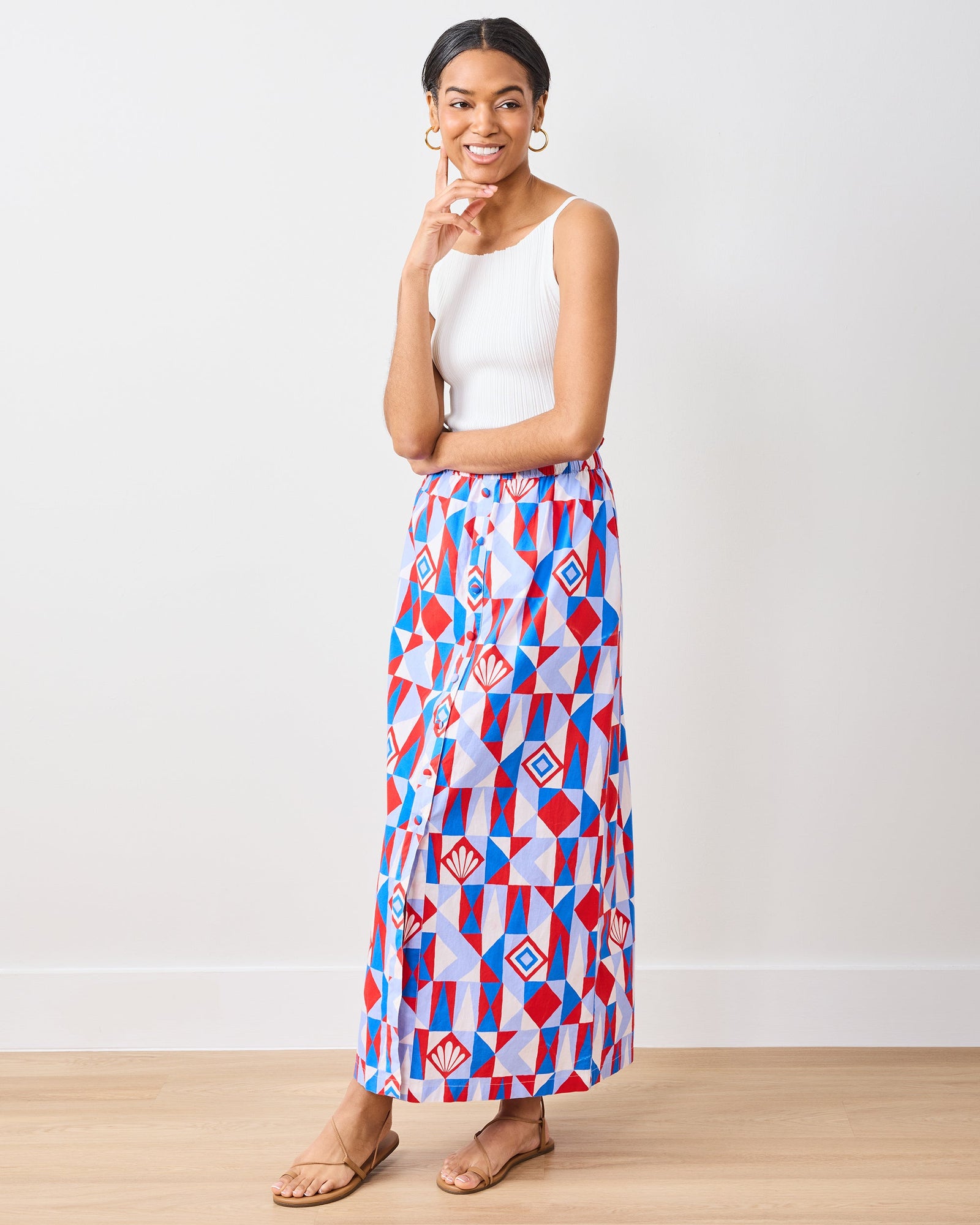 Underwater Mosaic - Escape Skirt - Retro Red - Printfresh