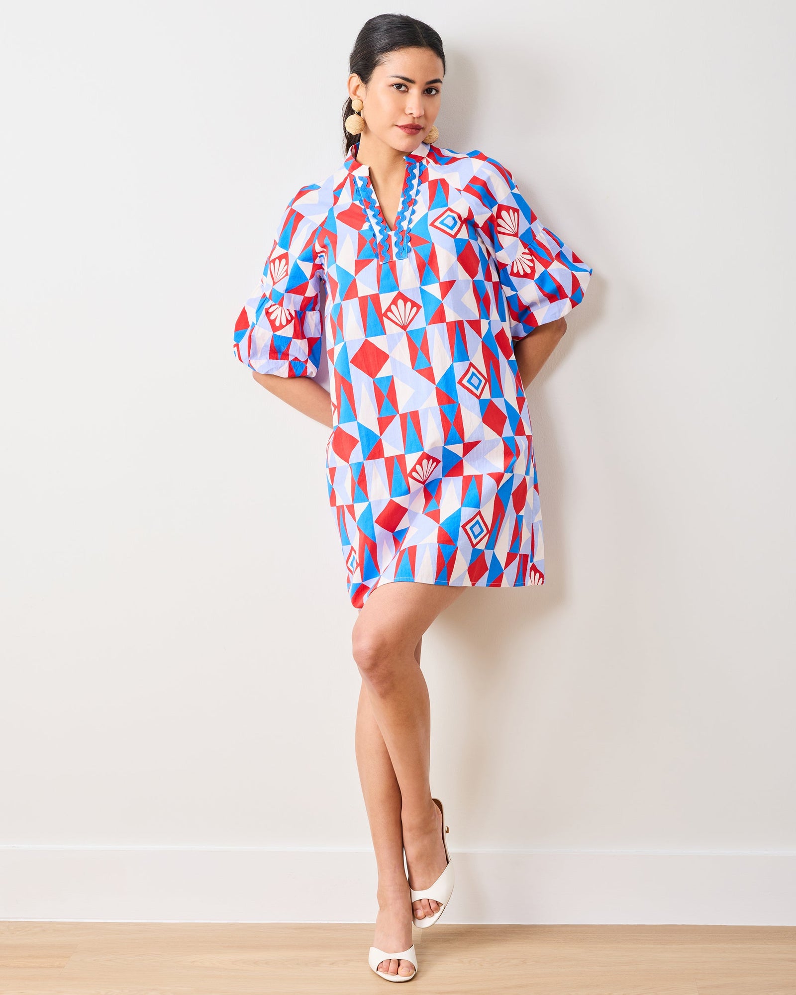 Underwater Mosaic - Isabella Dress - Retro Red - Printfresh