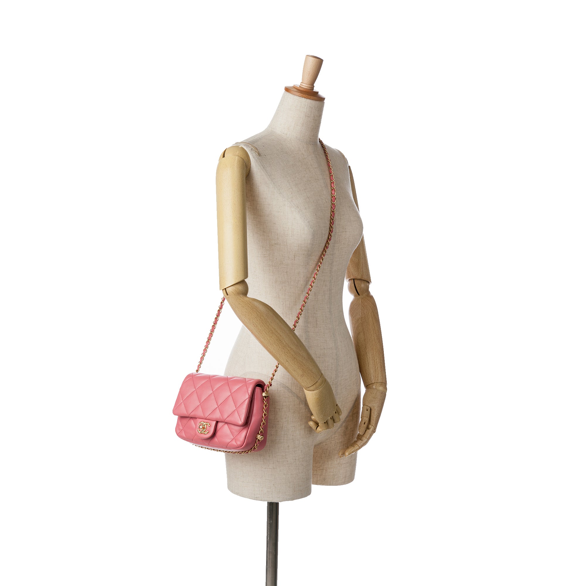 Chanel | Pre-Owned Small Quilted Lambskin Dynasty Flap | Pink