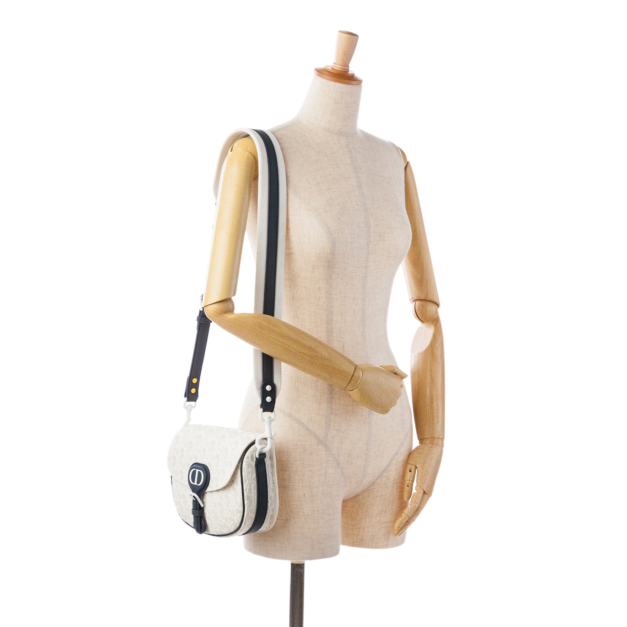 Dior | Pre-Owned Medium Perforated Calfskin Oblique Bobby Flap | White