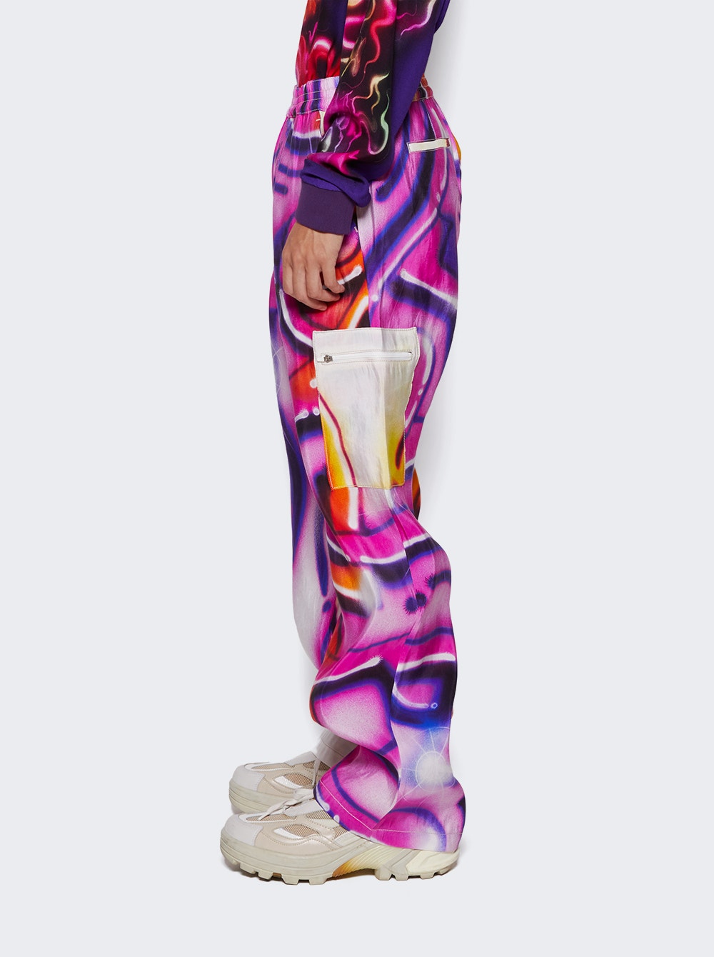 Men | Casella Meyer | Silk Cargo Pants | Purple