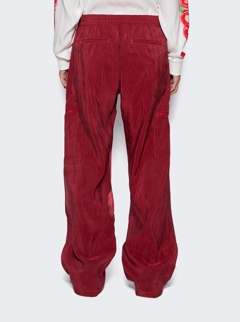 Men | Casella Meyer | Silk Dragon Cargo Pants | Red