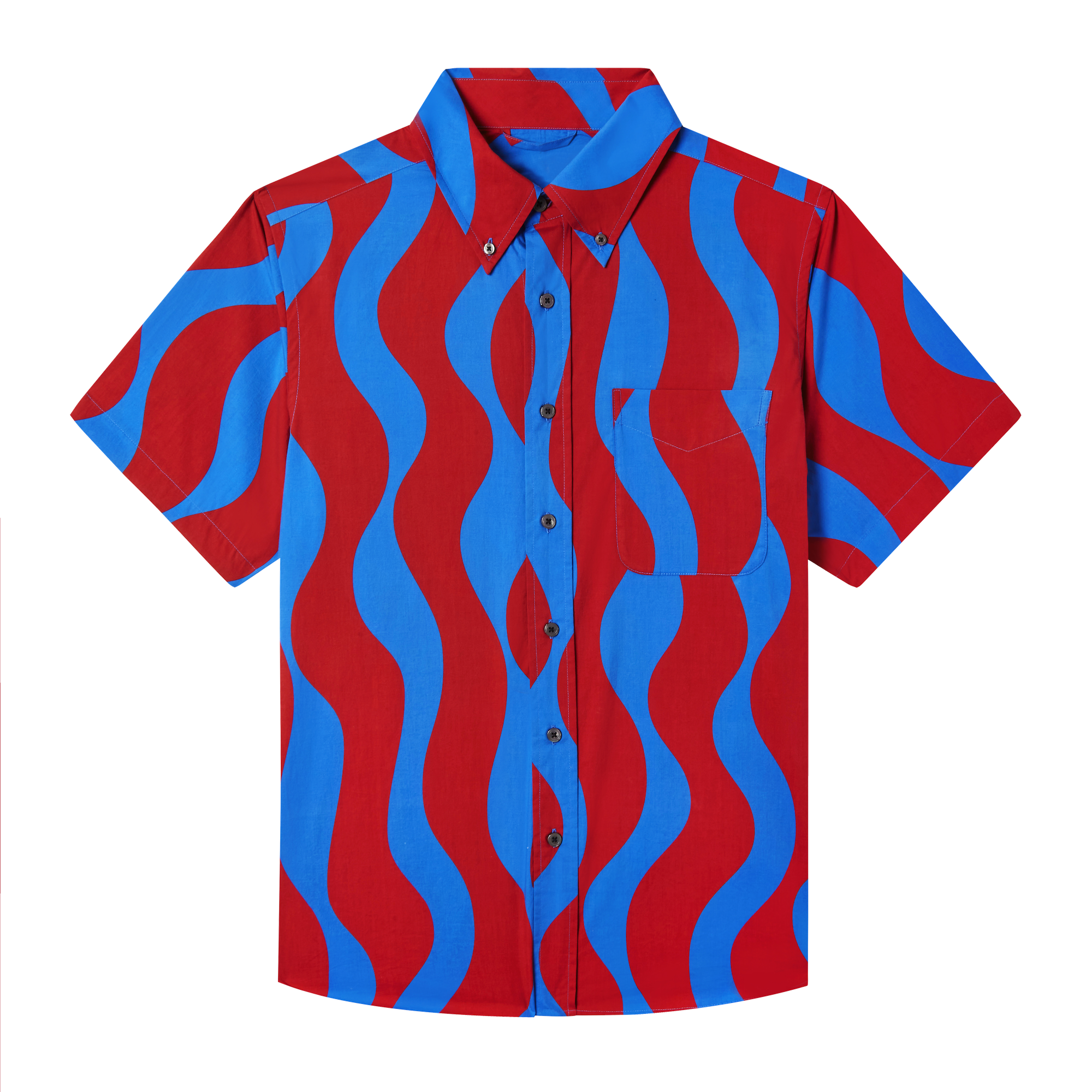 The Squiggle Shirt | Deep Cherry Blue