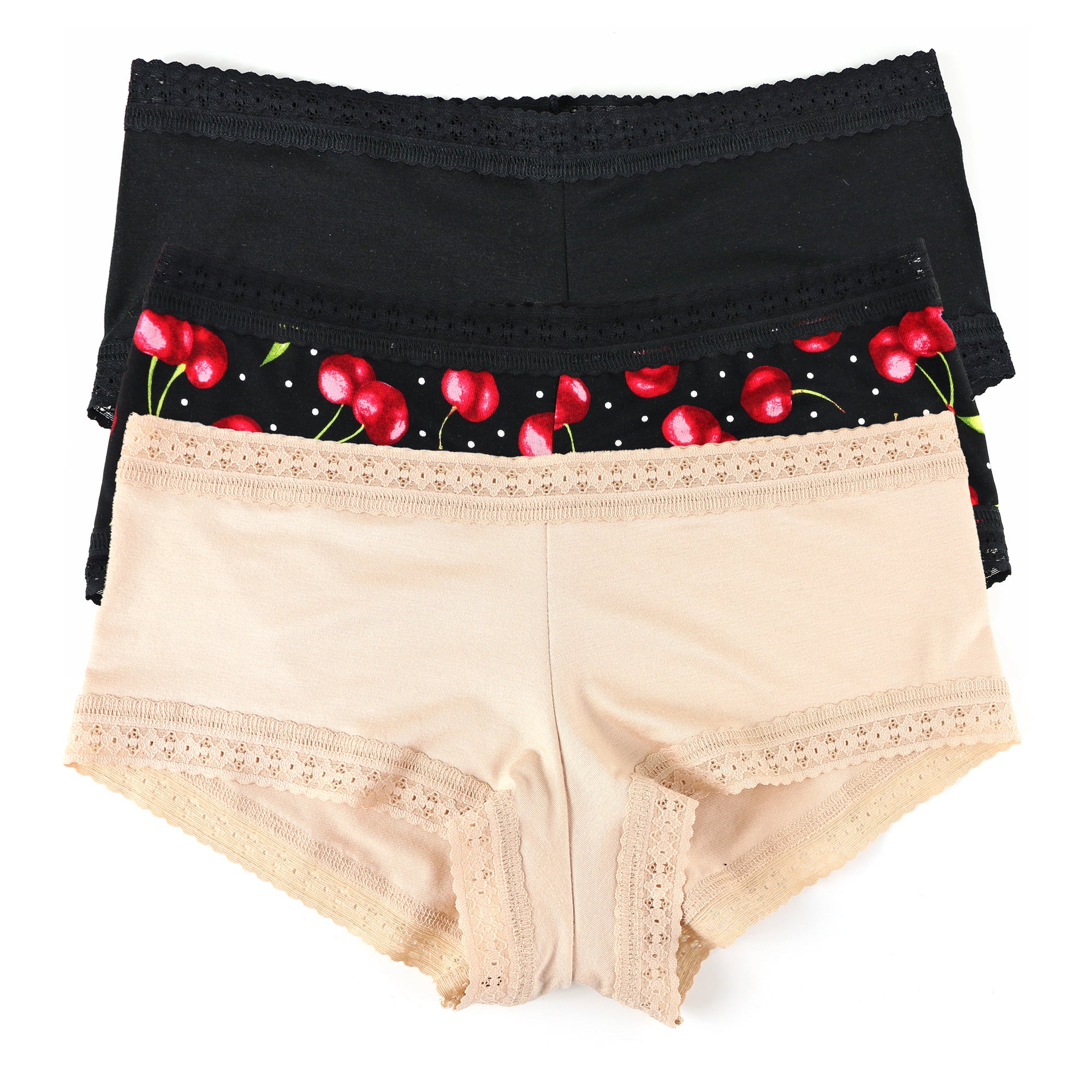 3-Pack Dreamease Modal Boyshort | Black/Cherry Bomb/Chai