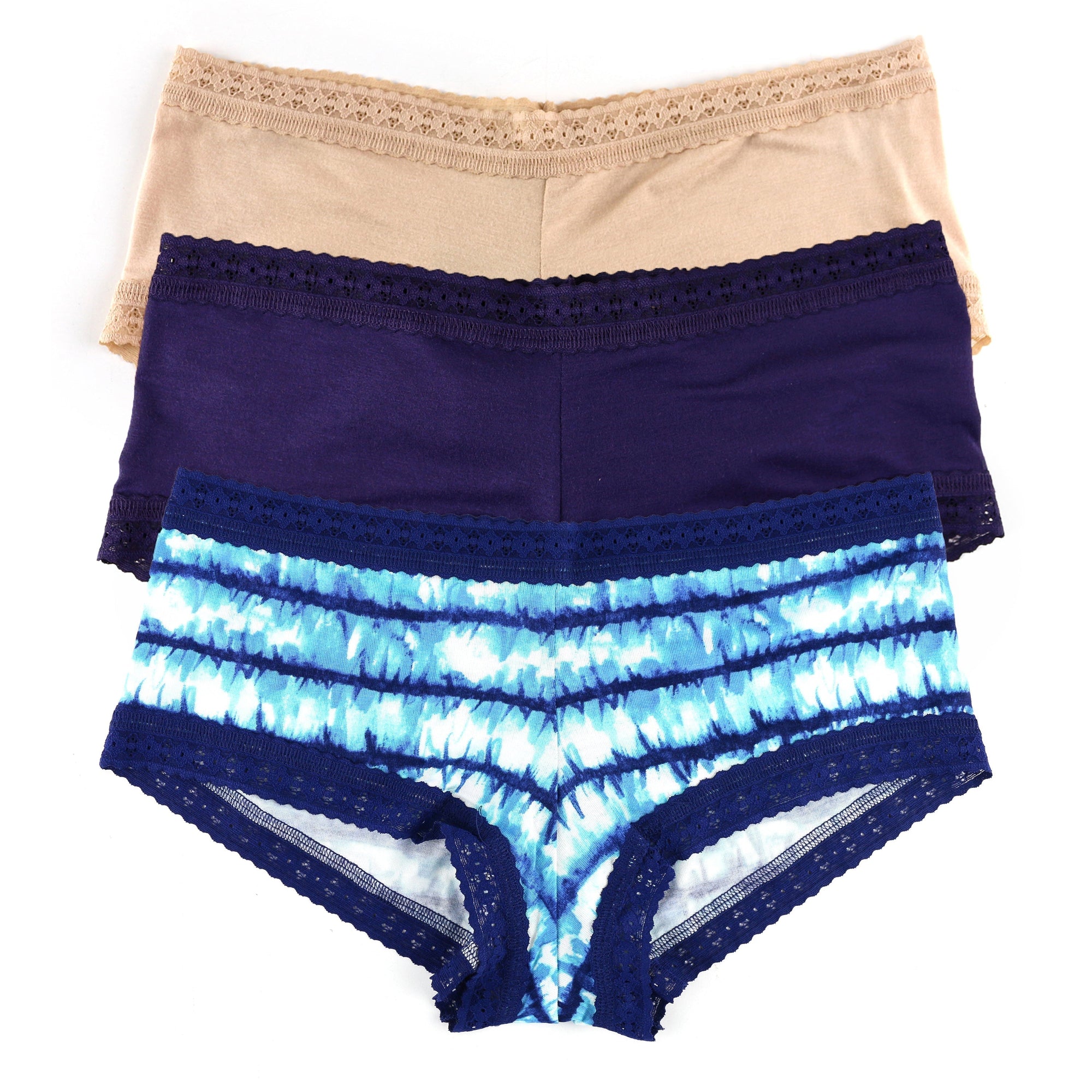3-Pack DreamEase Boyshort | Indigo/Indigo Stripe/Chai