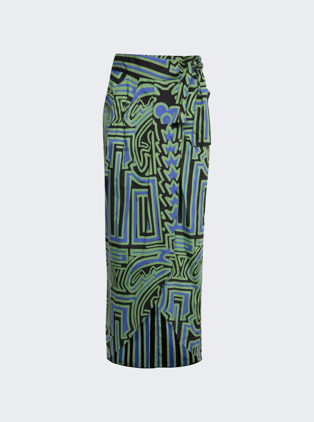 Women | Johanna Ortiz | Dialecto Tropical Wrap Skirt And Neon Green | Black