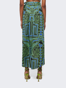Women | Johanna Ortiz | Dialecto Tropical Wrap Skirt And Neon Green | Black