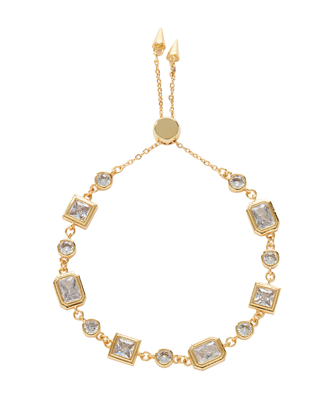 Pyramid Bezel Statement Bracelet - Gold | Plated Gold