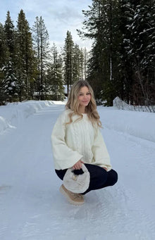 Percy Cable Knit Cardigan | Cream