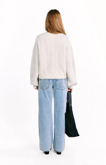 Percy Cable Knit Cardigan | Cream