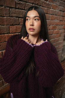 Sylvie Handknit Pullover | Aubergine