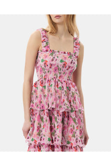 Pleated Georgette Smock Midi Dress | Sugar Plum