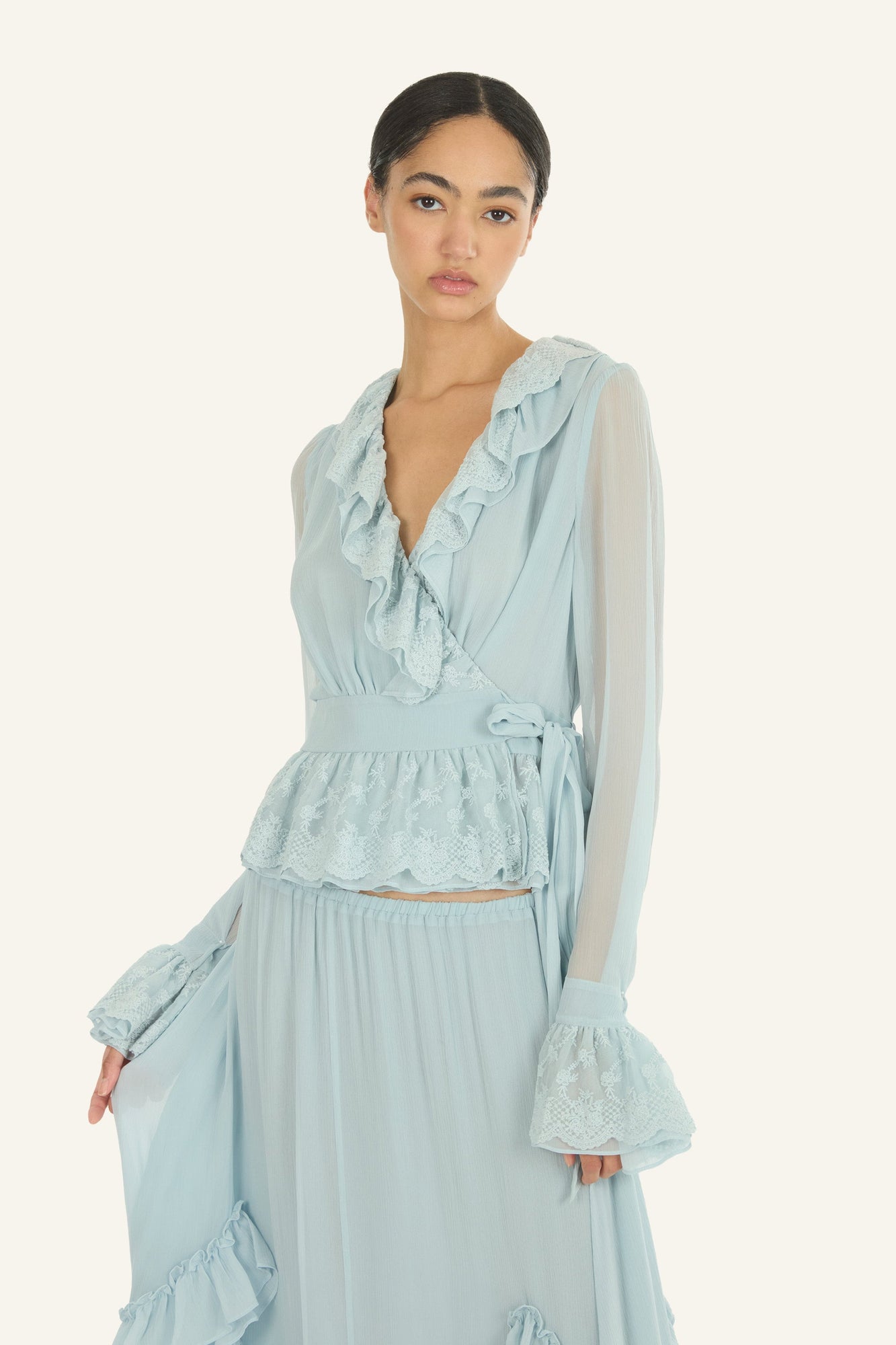 Poet Blouse | Powder Blue