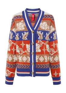 Printed Knit Sweater | Orange