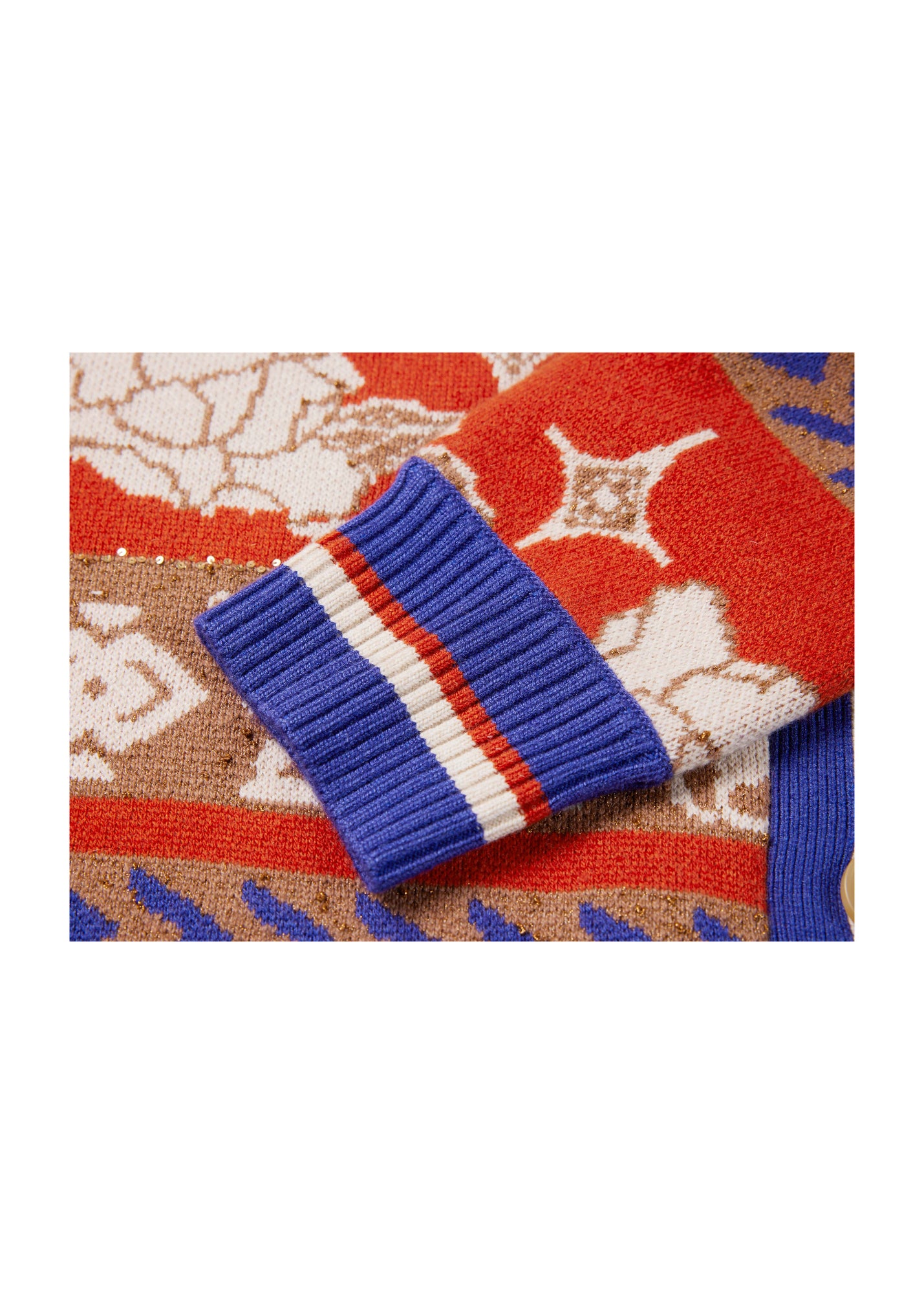 Printed Knit Sweater | Orange