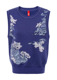 Printed Sleeveless Top | Purple