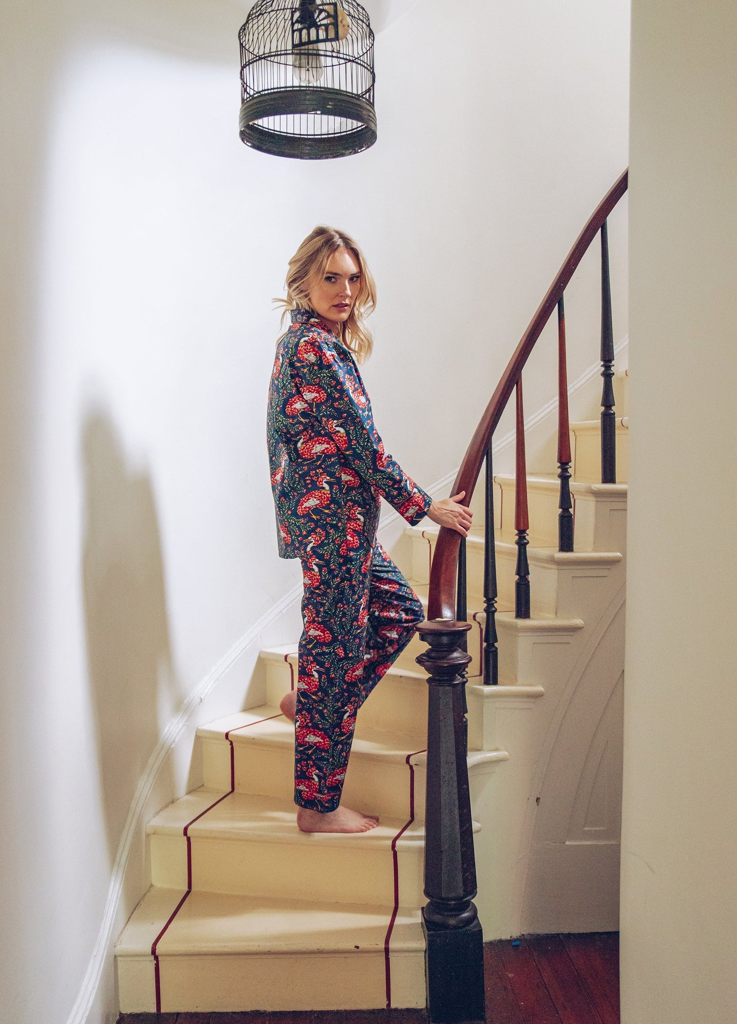 Queen Lotus - Long Sleep Set - Indigo - Printfresh