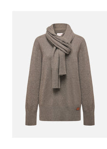 Pure Cashmere Scarf Pullover | Brown