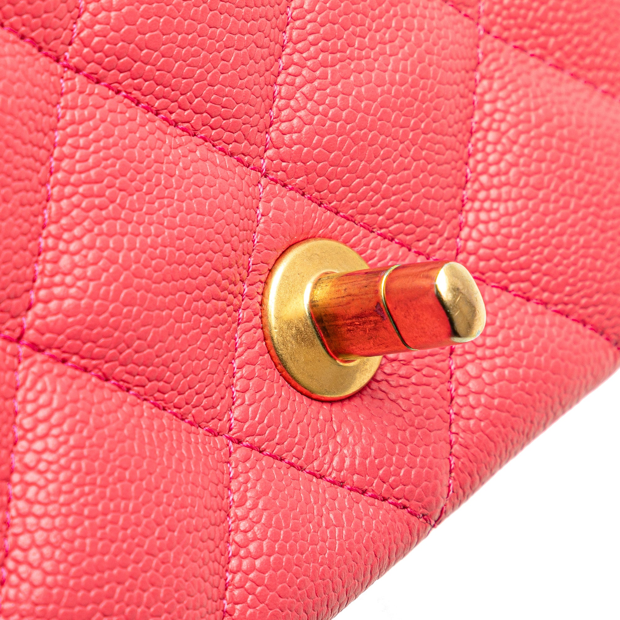 Chanel | Pre-Owned Mini Quilted Caviar Sweetheart Flap | Pink/Dark Pink