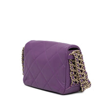 Chanel | Pre-Owned Mini Lambskin Triple Chain Full Flap | Purple