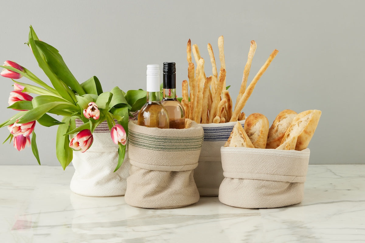 Bistro Bag | Vintage White Stripe | Set of 2
