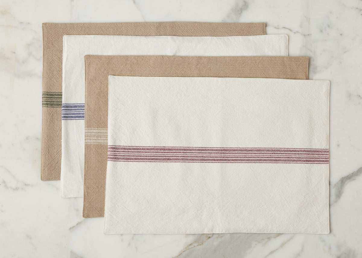 Rectangle Placemats | Vintage Spruce Green Stripe | Set of 4
