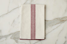 Dinner Napkins | Vintage Merlot Red Stripe | Set of 4