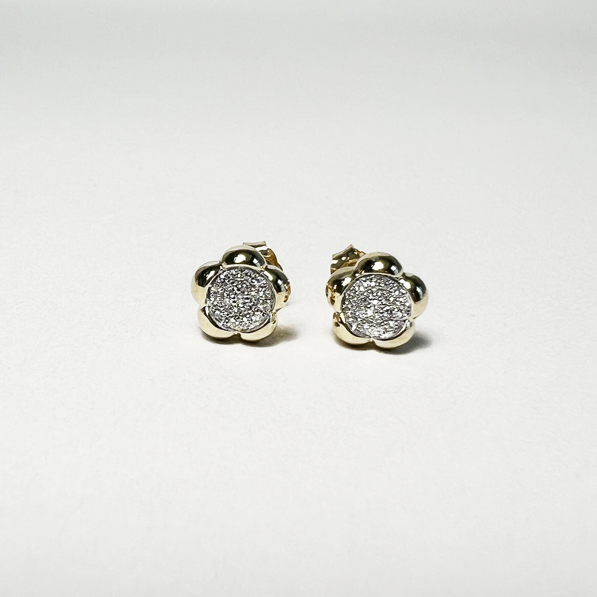 Crosby Pave Studs - V1 | 10K Yellow Gold | White Diamond