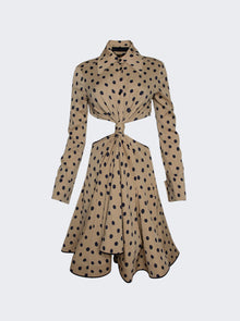 Women | Proenza Schouler | Printed Dot Cut-out Shirt Dress | Khaki