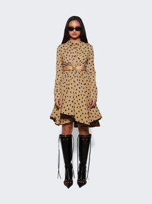 Women | Proenza Schouler | Printed Dot Cut-out Shirt Dress | Khaki