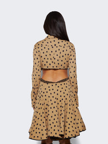 Women | Proenza Schouler | Printed Dot Cut-out Shirt Dress | Khaki