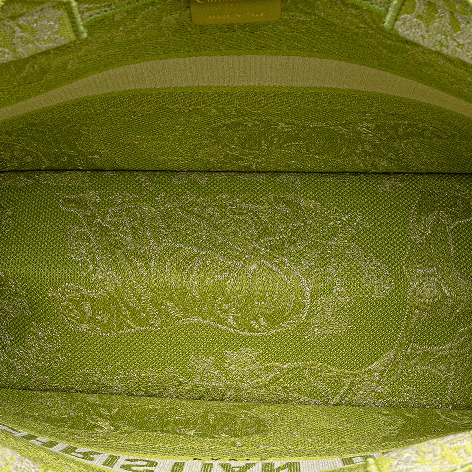 Dior | Pre-Owned Medium Canvas Embroidered Dioriviera Toile De Jouy Book Tote | Green/Light Green