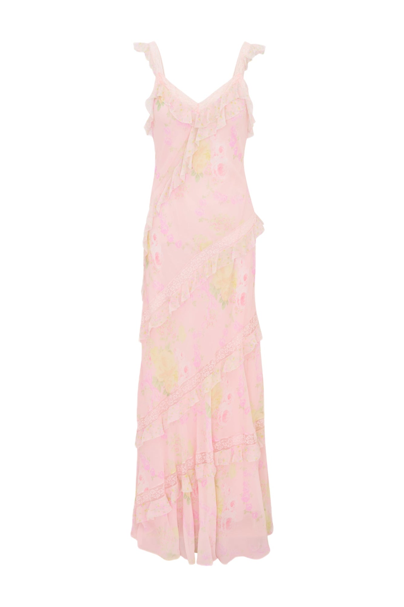 Radiance Floral Ruffle Maxi Dress | Strawberry Tart