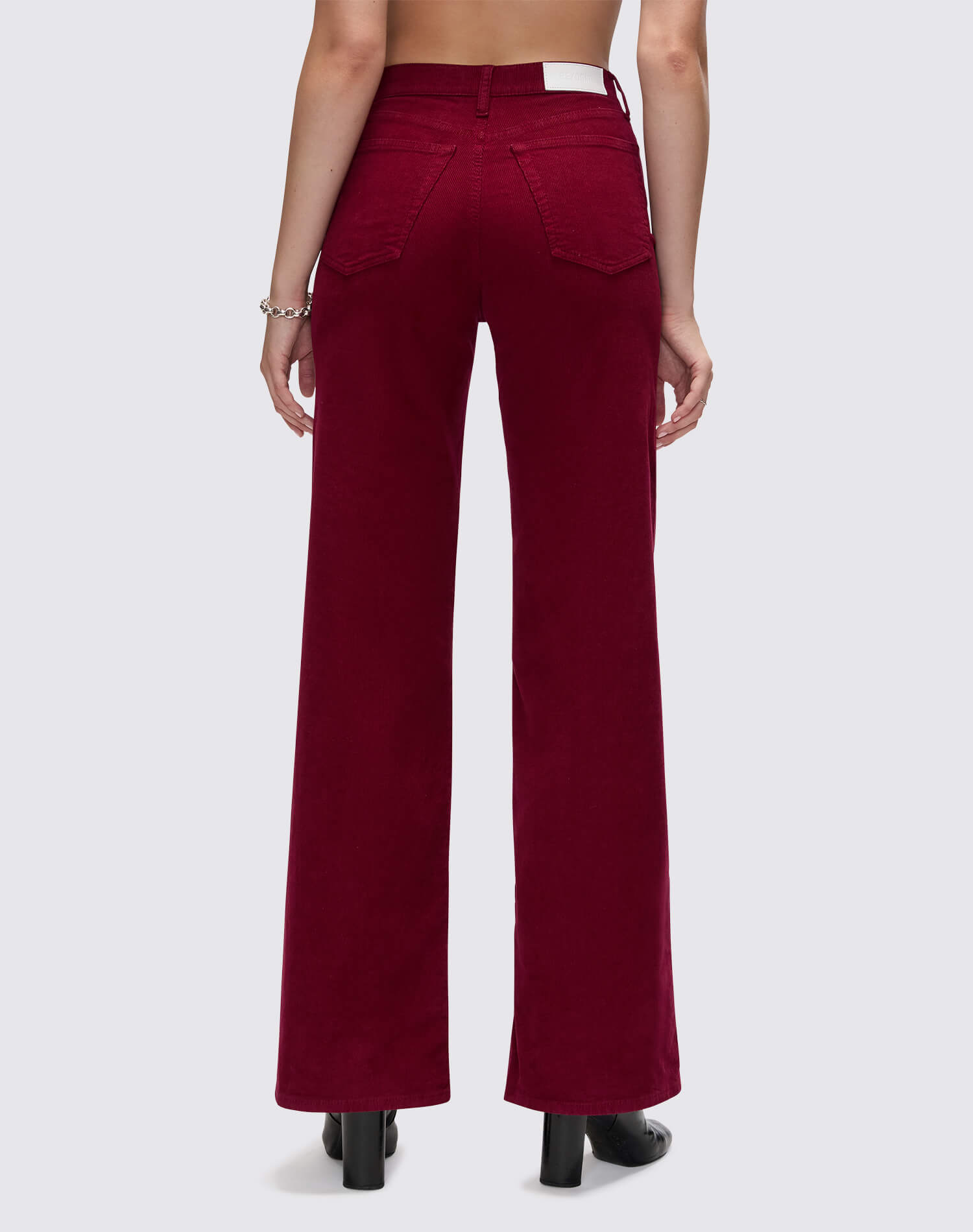 Womens | High Rise Wide Leg | Beet Cord