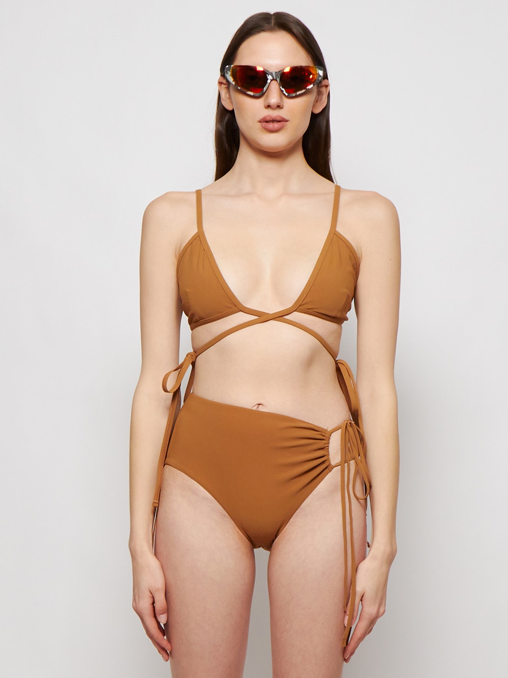 Women | Christopher Esber | Looped Tie Bikini Top | Suede