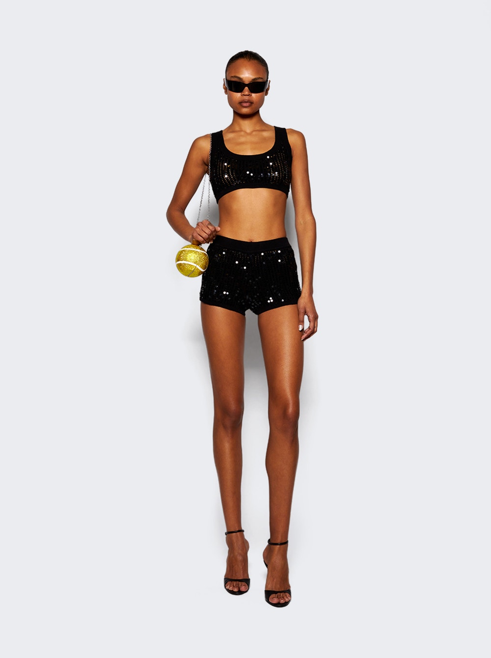 Women | David Koma | Sequin Knit Shorts Black
