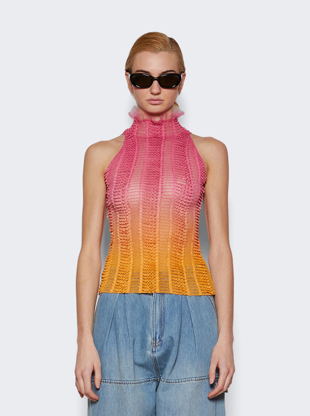 Women | Roberta Einer | Angel Sheer Ombre Top | Pink & Orange
