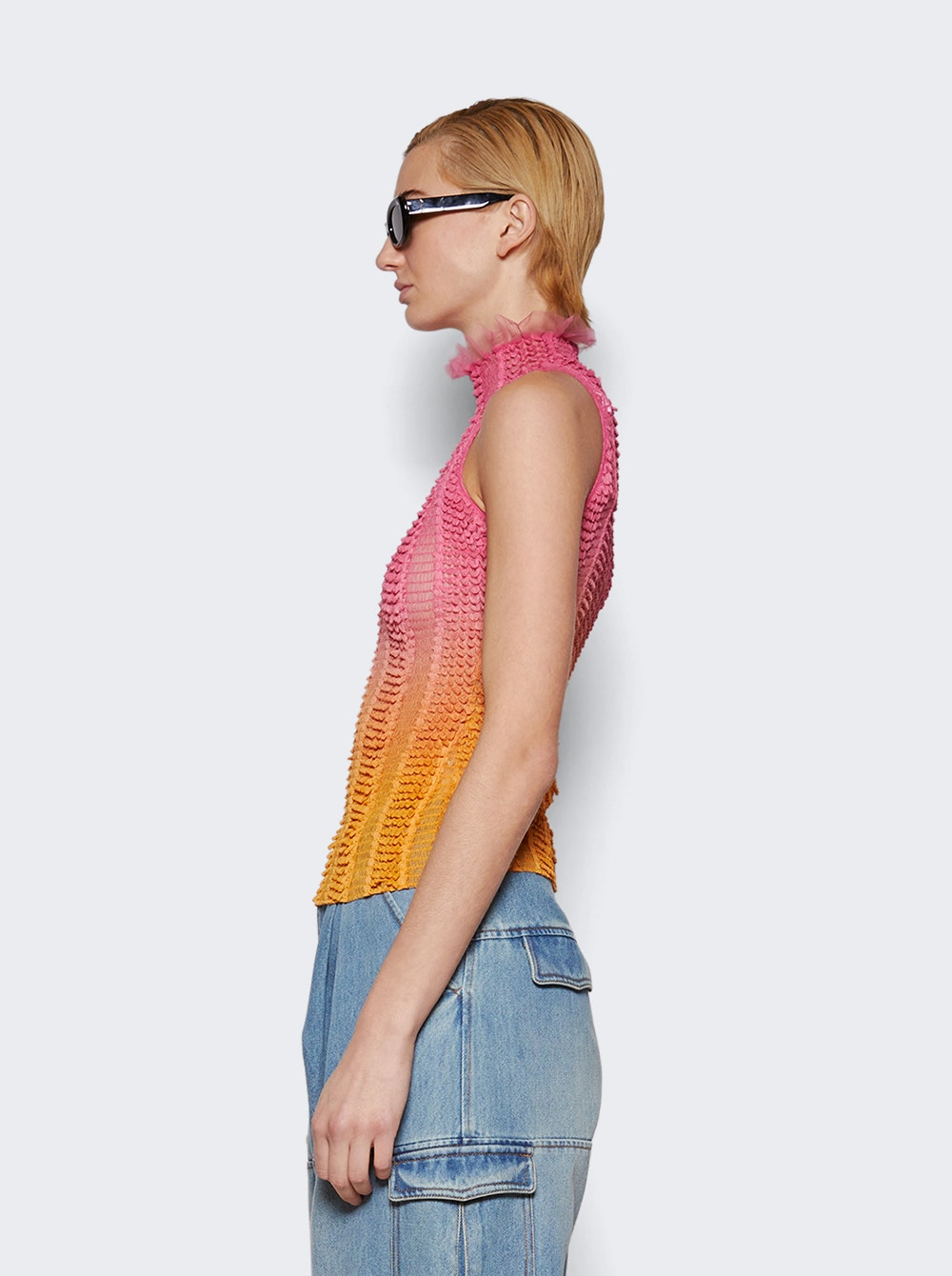 Women | Roberta Einer | Angel Sheer Ombre Top | Pink & Orange