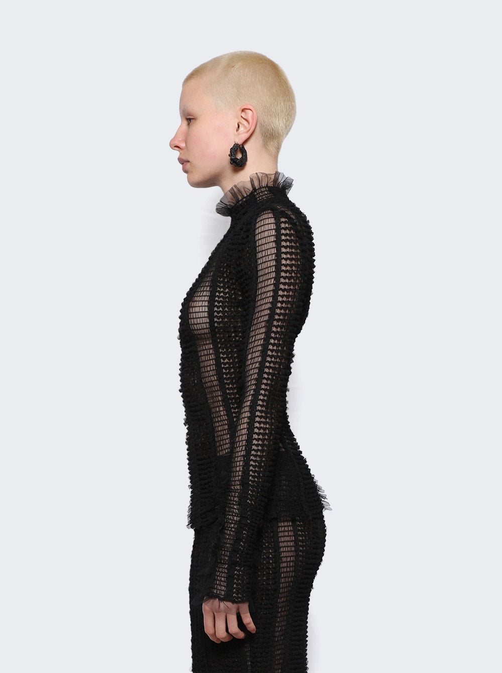 Women | Roberta Einer | Angel Long Sleeve Sheer Top | Black