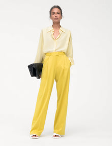 Women | Relaxed Wide Leg Pant | Bright Chartreuse